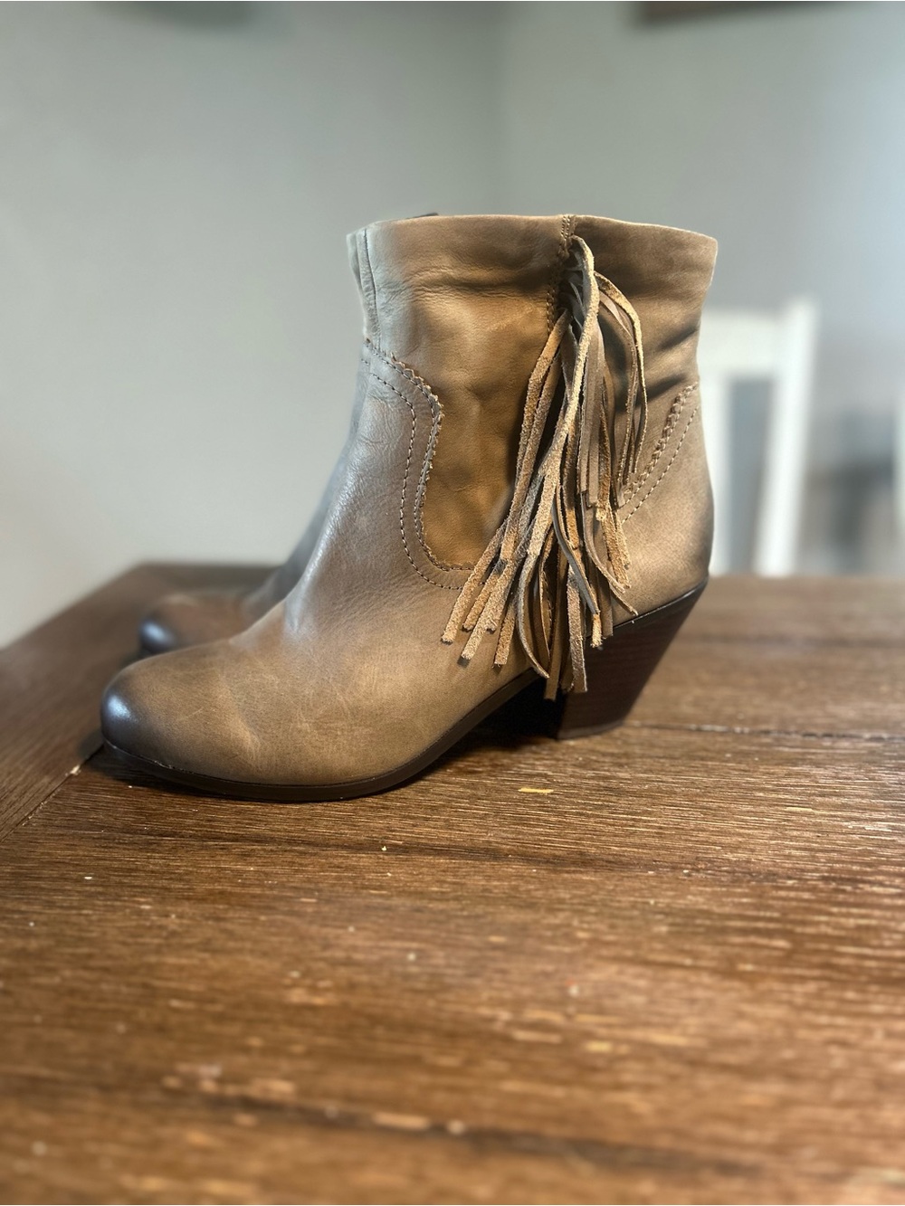 Sam Edelman leather fringe boots size 10 wide - Picture 1 of 12